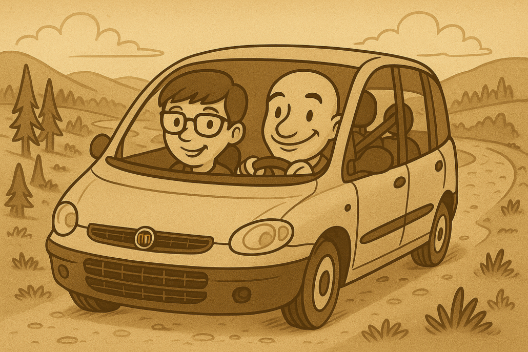Laura e Luca sulla multipla verso la Val Trebbia
